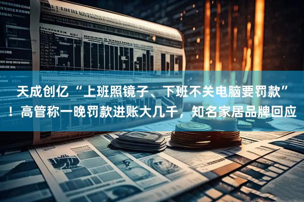 天成创亿 “上班照镜子、下班不关电脑要罚款”！高管称一晚罚款进账大几千，知名家居品牌回应