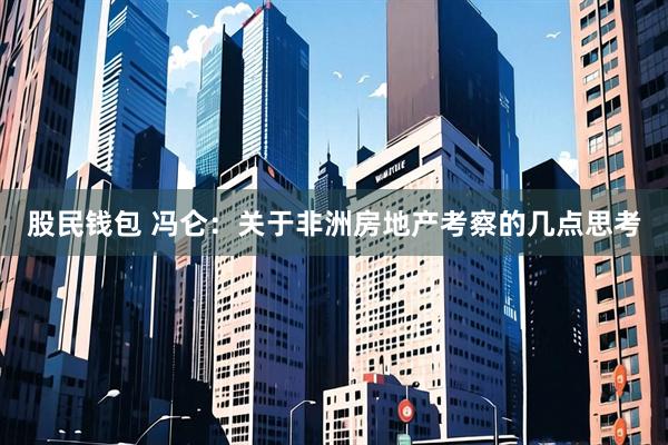 股民钱包 冯仑：关于非洲房地产考察的几点思考