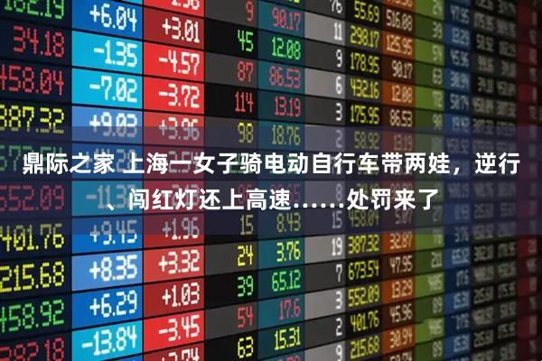 鼎际之家 上海一女子骑电动自行车带两娃，逆行、闯红灯还上高速……处罚来了